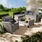 Baxton Studio Darian ModernGrey Fabric Upholstered and Grey Synthetic Rattan 4-Piece Patio Set 194-11755-ZORO - alternate 1